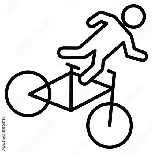 becycle accident icon Outline isolated logo mark