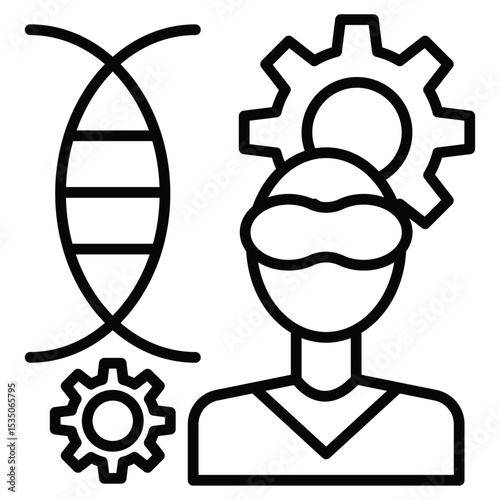 Biomedical engineer icon Outline isolated logo mark