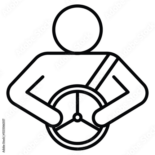car driver icon Outline isolated logo mark