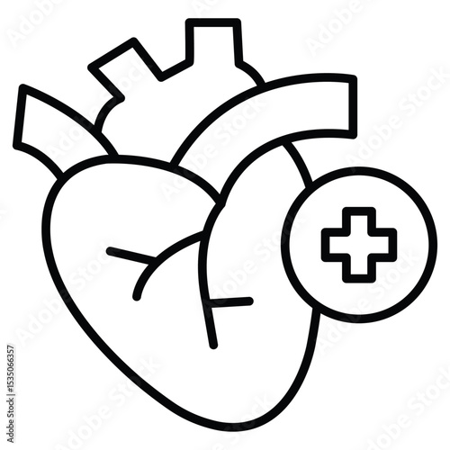 Cardiology icon Outline isolated logo mark