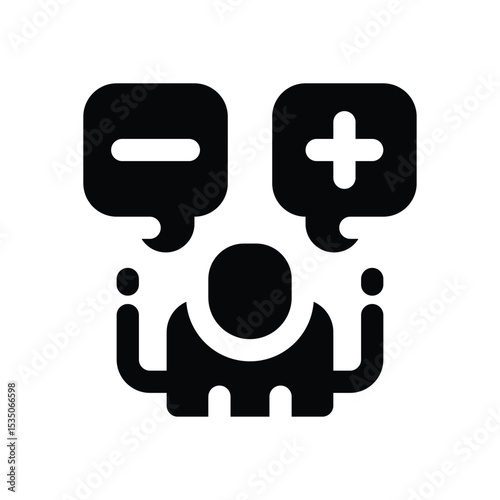 attitude glyph icon. Strong and solid vector icon for websites, mobile interfaces, presentations, and visual branding. High quality and easy to edit.