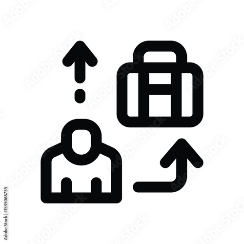 job promotion line icon. Clean and minimalist vector icon for websites, mobile apps, presentations, and logos. Fully scalable and customizable for any project.