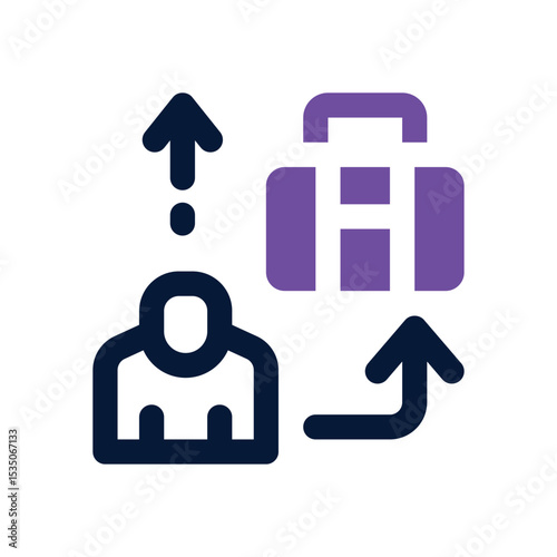 job promotion duotone icon. Sleek and modern vector icon for websites, mobile apps, marketing materials, and corporate design. Fully scalable and ready to use.