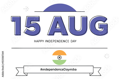 Indian independence day celebration graphic design featuring patriotic colors and typography