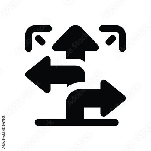 direction glyph icon. Strong and solid vector icon for websites, mobile interfaces, presentations, and visual branding. High quality and easy to edit.