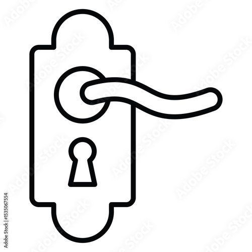 Door knob icon Outline isolated logo mark