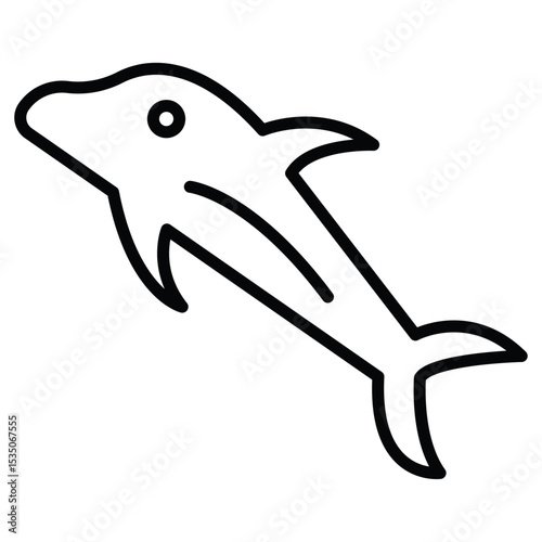 Dolphin icon Outline isolated logo mark