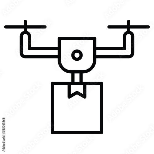 drone delivery icon Outline isolated logo mark