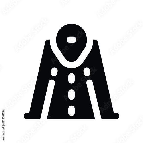 road glyph icon. Strong and solid vector icon for websites, mobile interfaces, presentations, and visual branding. High quality and easy to edit.