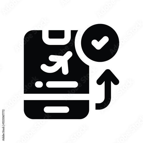 online booking glyph icon. Strong and solid vector icon for websites, mobile interfaces, presentations, and visual branding. High quality and easy to edit.
