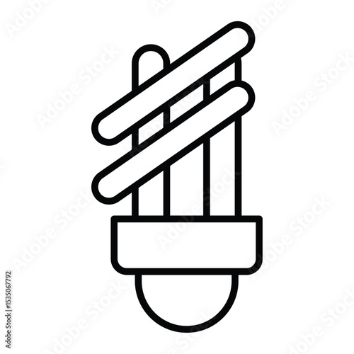 energy efficiency light bulb icon Outline isolated logo mark