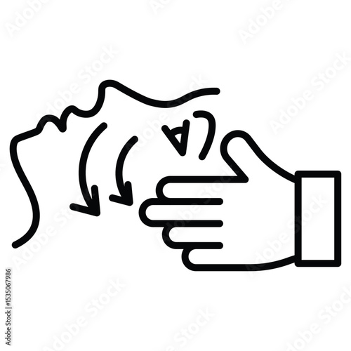 face massage icon Outline isolated logo mark