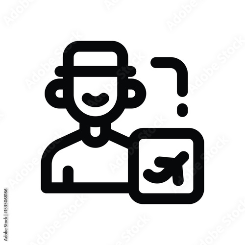 tourist line icon. Clean and minimalist vector icon for websites, mobile apps, presentations, and logos. Fully scalable and customizable for any project.