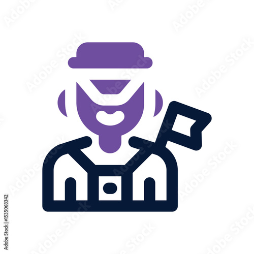 tour guide duotone icon. Sleek and modern vector icon for websites, mobile apps, marketing materials, and corporate design. Fully scalable and ready to use.