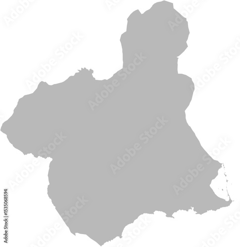 Region of Murcia, Spain – administrative vector map with province boundaries (Web Mercator projection, PPT-compatible & fully editable)