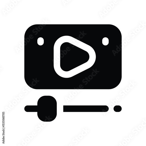 streaming glyph icon. Strong and solid vector icon for websites, mobile interfaces, presentations, and visual branding. High quality and easy to edit.