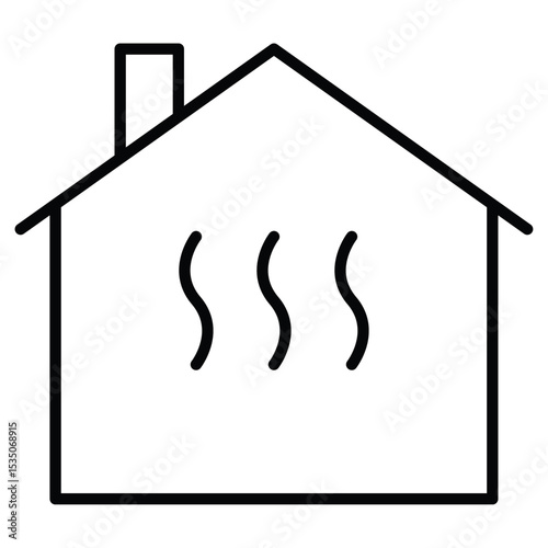 House heating icon Outline isolated logo mark