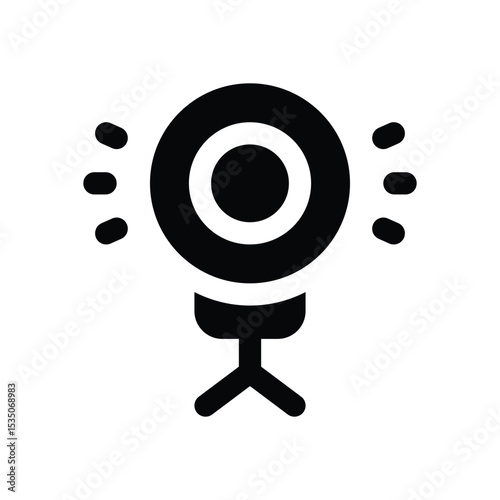 ring light glyph icon. Strong and solid vector icon for websites, mobile interfaces, presentations, and visual branding. High quality and easy to edit.