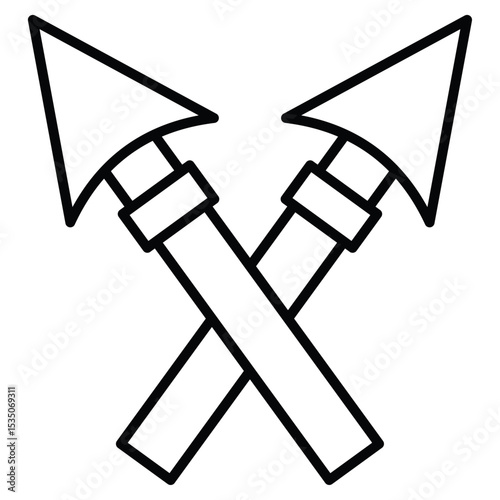 lance icon Outline isolated logo mark