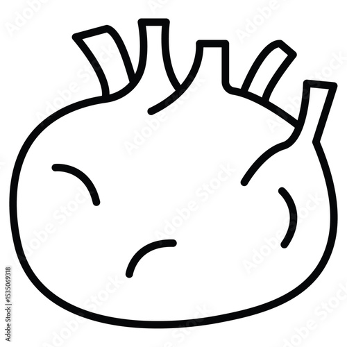 kohlrabi icon Outline isolated logo mark
