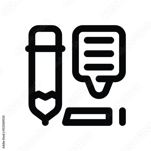 content writing line icon. Clean and minimalist vector icon for websites, mobile apps, presentations, and logos. Fully scalable and customizable for any project.