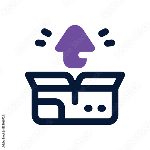 unboxing duotone icon. Sleek and modern vector icon for websites, mobile apps, marketing materials, and corporate design. Fully scalable and ready to use.
