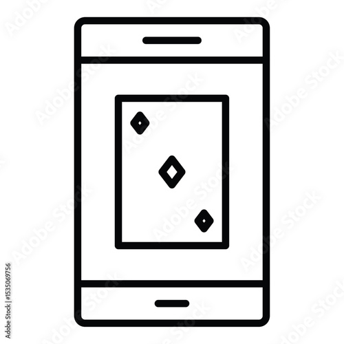 Mobile casino icon Outline isolated logo mark