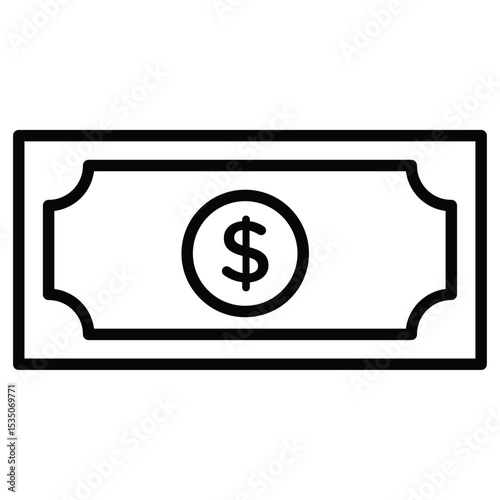 Money icon Outline isolated logo mark