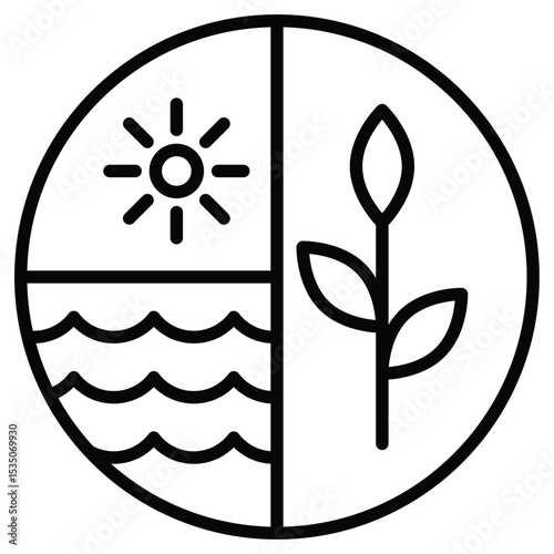 Natural resources icon Outline isolated logo mark