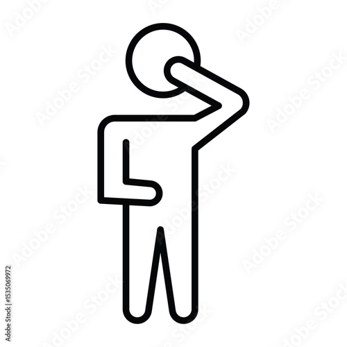 Nausea icon Outline isolated logo mark