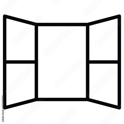 Open windows icon Outline isolated logo mark