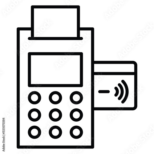 Payment terminal icon Outline isolated logo mark