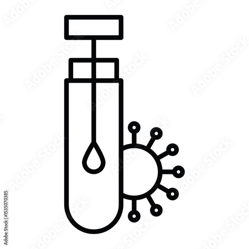 PCR test icon Outline isolated logo mark