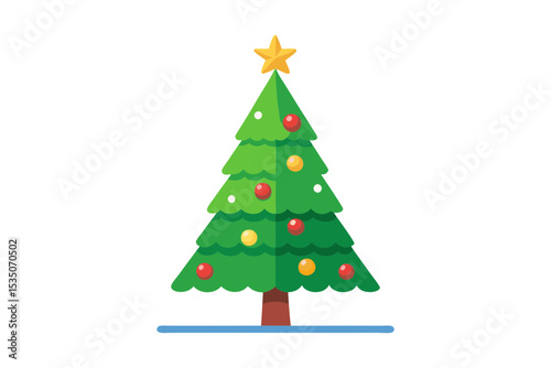 Decorative Christmas Tree Vector Illustration