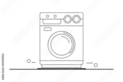 Modern Clothes Dryer Line Illustration
