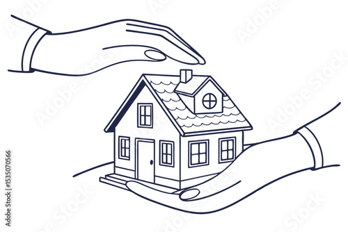 Real Estate Symbol Hands Holding Small House