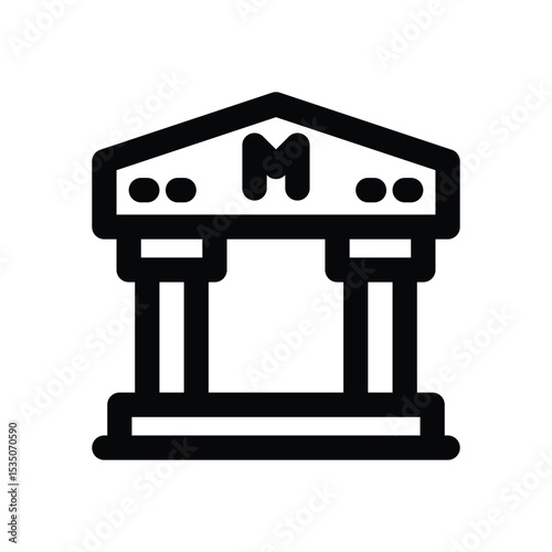 museum line icon. Clean and minimalist vector icon for websites, mobile apps, presentations, and logos. Fully scalable and customizable for any project.
