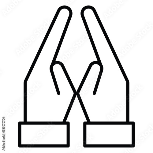 Pray icon Outline isolated logo mark