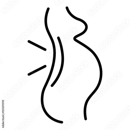 Pregnant woman backache icon Outline isolated logo mark