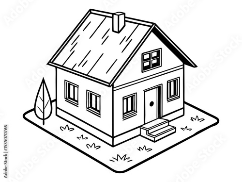 Simple House Drawing Minimalist Concept