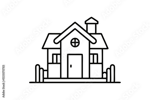 Clean Line Drawing of Tiny Home Icon