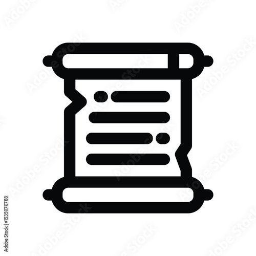 papyrus line icon. Clean and minimalist vector icon for websites, mobile apps, presentations, and logos. Fully scalable and customizable for any project.