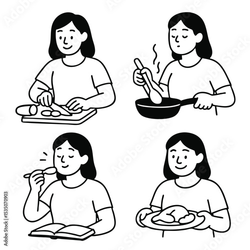 Cooking is delightful journey, showcasing preparation, cooking, tasting, and serving