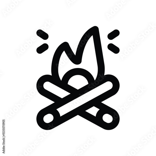 bonfire line icon. Clean and minimalist vector icon for websites, mobile apps, presentations, and logos. Fully scalable and customizable for any project.