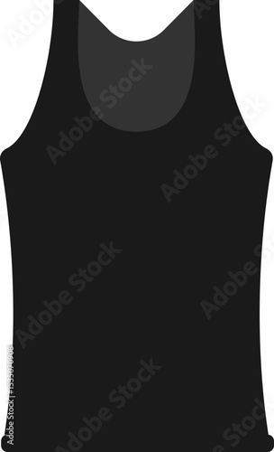 검은색 남성용 민소매 런닝 셔츠 또는 언더셔츠 평면 디자인 (4.jpg와 유사)
