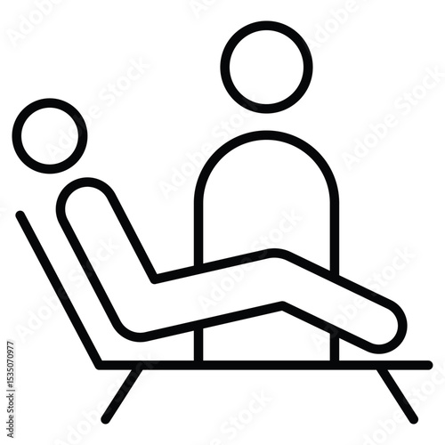 psychologist and patient icon Outline isolated logo mark