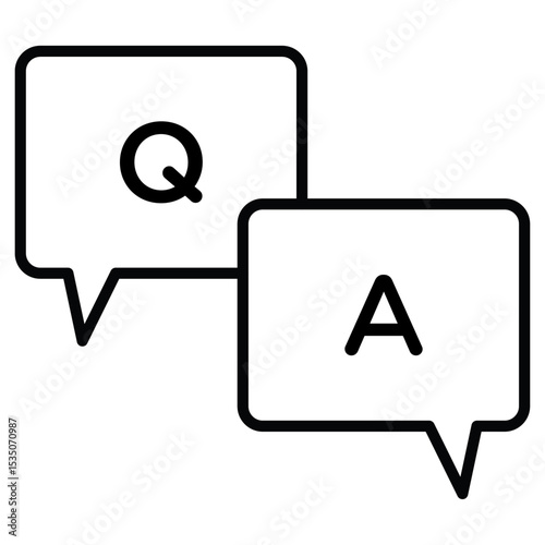 Questions and answers icon Outline isolated logo mark