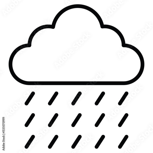 Rain icon Outline isolated logo mark