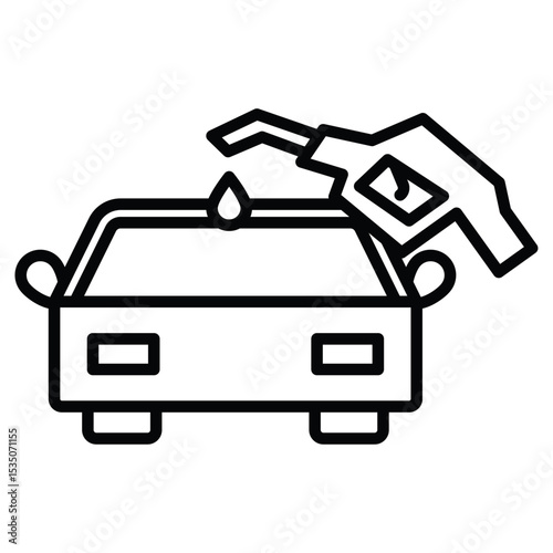 Refueling Car icon Outline isolated logo mark