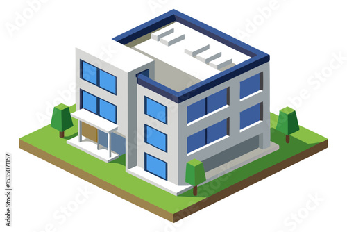 Clean  Top View of Urban Building Design
